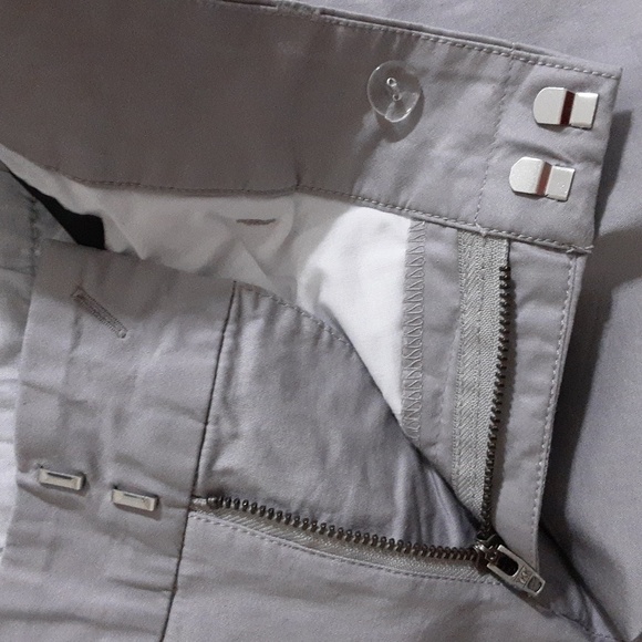 Kut Gray Cropped Pants Trouser 12 Casual Vacation Resort Stretch Beach Retro Y2k - Picture 8 of 13